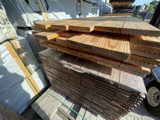 Ca. 50x Douglas vlonderplanken, 25x140mm, lengte 300cm